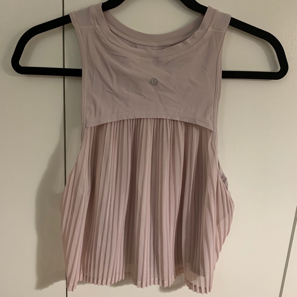 Lululemon pleated back tank - pink, size 6